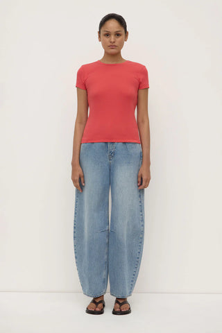 Linley Rib Tee - Washed Chilli