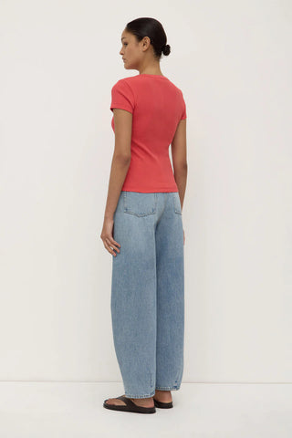 Linley Rib Tee - Washed Chilli