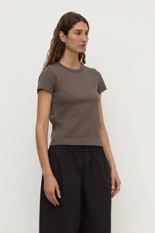 Lyla Cap Sleeve Tee - Bark