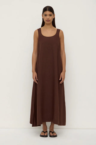 Maree Linen Maxi Dress - Espresso