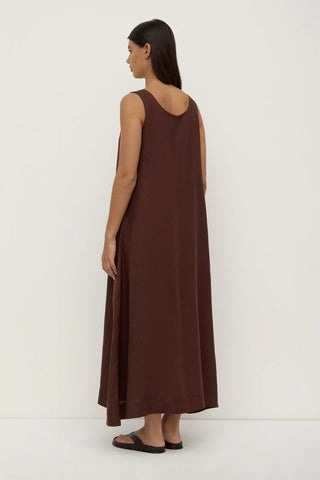 Maree Linen Maxi Dress - Espresso