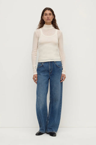 Nora Merino Wool Layered Turtleneck - Snow