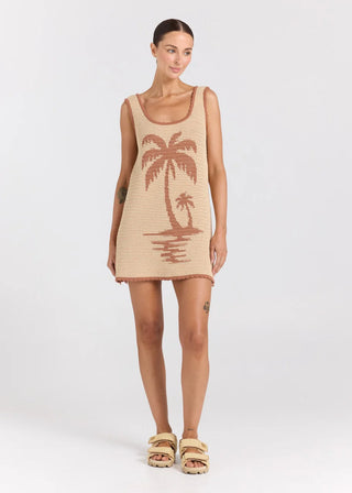 Palm Beach Crochet Knit Dress - Sand