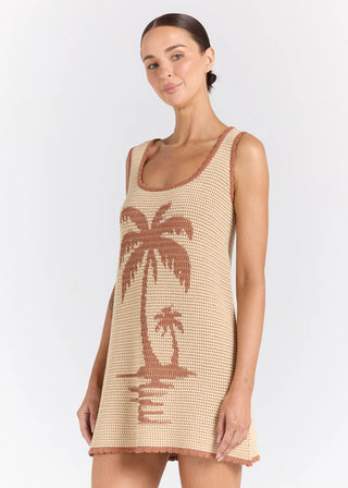 Palm Beach Crochet Knit Dress - Sand