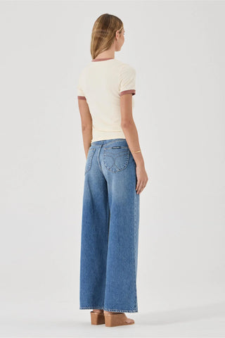 Classic Ringer Tee Petite Logo - Cream