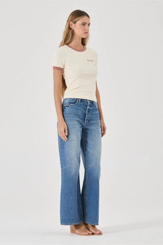 Classic Ringer Tee Petite Logo - Cream