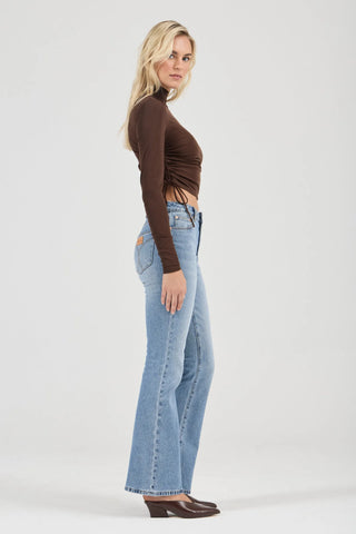 Selena Rouched LS top - Espresso