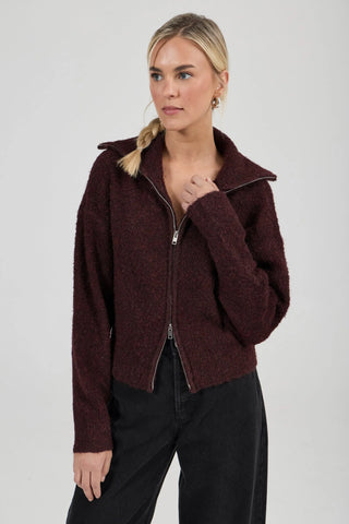 Loom Cardigan  - Dark Cherry