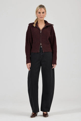 Loom Cardigan  - Dark Cherry