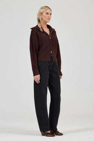 Loom Cardigan  - Dark Cherry