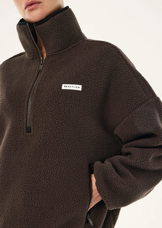 Rotate Quater Zip - Coffee