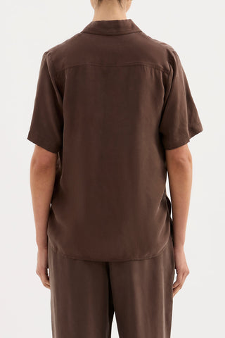 Dara Cupro Shirt - Chocolate