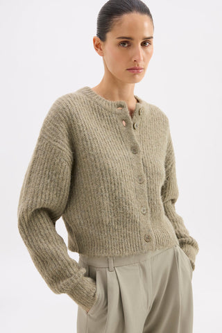 Nixon Cropped Cardigan - Vine
