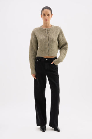 Nixon Cropped Cardigan - Vine
