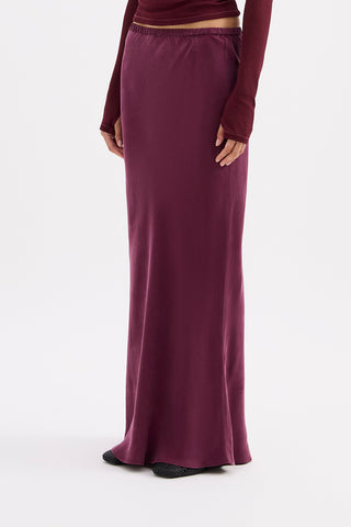 Amaya Cupro Maxi Skirt - Merlot