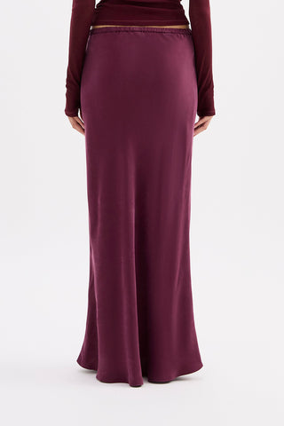 Amaya Cupro Maxi Skirt - Merlot
