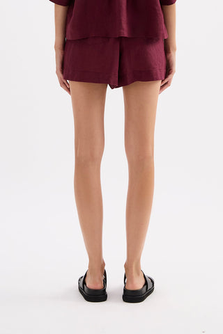 Lounge Linen Short - Merlot