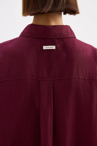Lounge Linen Shirt - Merlot