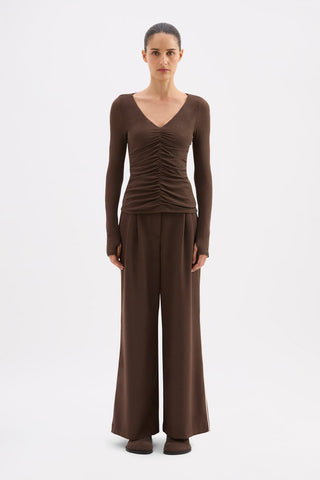 Gigi Mesh Top - Walnut