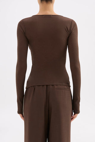 Gigi Mesh Top - Walnut