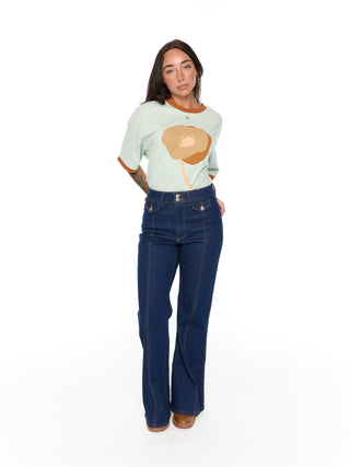 The Poppy Tee - Seafoam/Almond