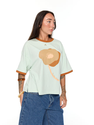 The Poppy Tee - Seafoam/Almond