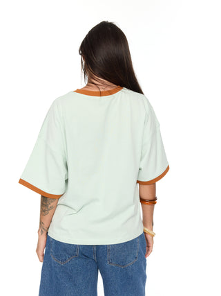 The Poppy Tee - Seafoam/Almond
