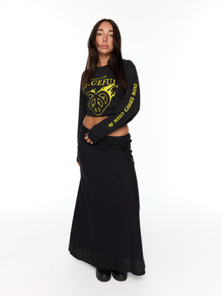 Power To The Peaceful Long Sleeve Tee - Vintage Black