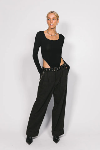 Trinity Cut-Out Body Suit - Black