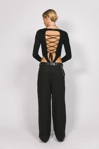 Trinity Cut-Out Body Suit - Black