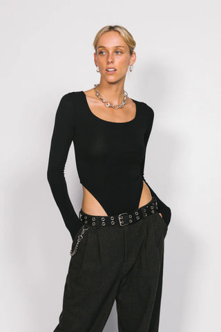 Trinity Cut-Out Body Suit - Black