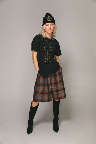 Baggy Shay Short - Brown Plaid
