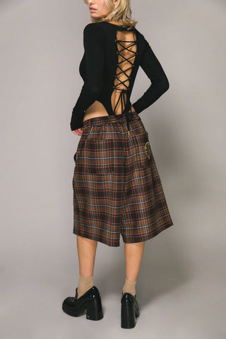 Baggy Shay Short - Brown Plaid