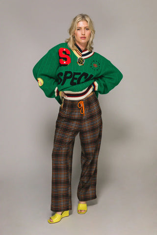 Check Baggy Vacay - Brown Plaid