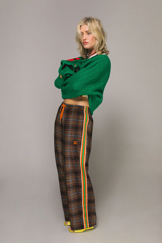 Check Baggy Vacay - Brown Plaid