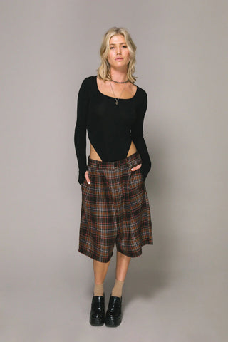 Baggy Shay Short - Brown Plaid