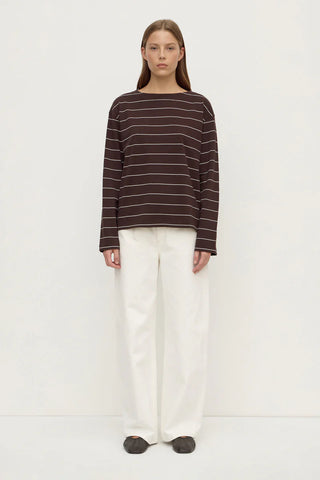 Scout LS Tee - Ganache/Cream Stripe