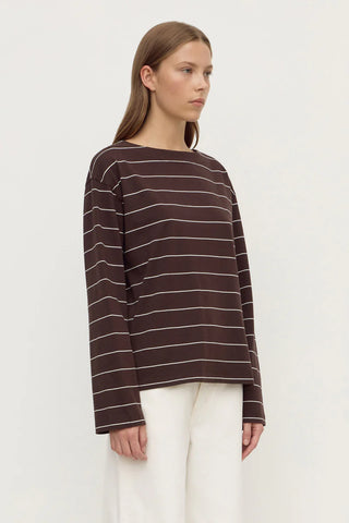 Scout LS Tee - Ganache/Cream Stripe