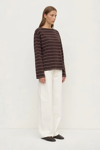 Scout LS Tee - Ganache/Cream Stripe