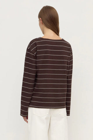Scout LS Tee - Ganache/Cream Stripe