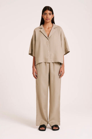 Lounge Linen Pant - Washed Olive