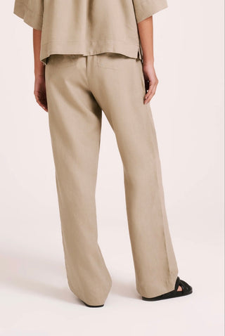 Lounge Linen Pant - Washed Olive