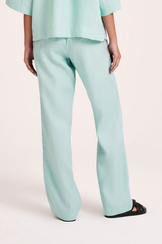 Lounge Linen Pant - Aqua