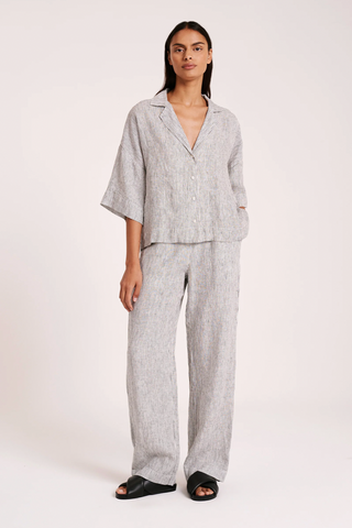 Lounge Stripe Linen Pant - Pinstripe