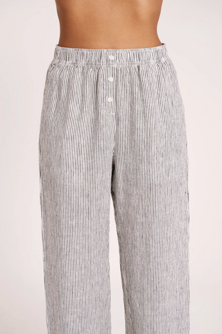 Lounge Stripe Linen Pant - Pinstripe