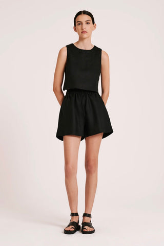 Amani Linen Short - Black