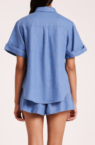 Desi Linen Shirt - Cerulean