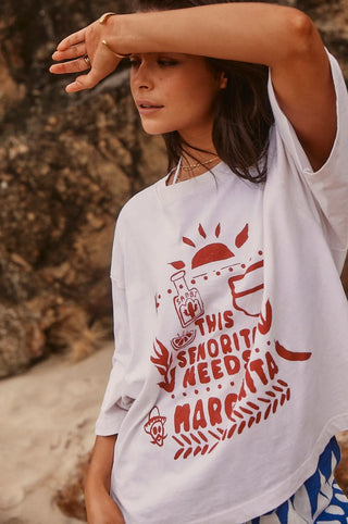 The Margi Tee - White/Red