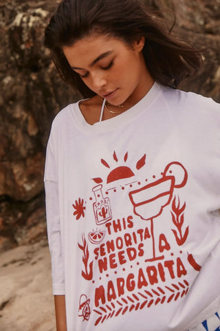 The Margi Tee - White/Red