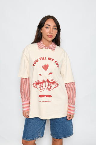 Fill My Cup Tee - Vintage Cream